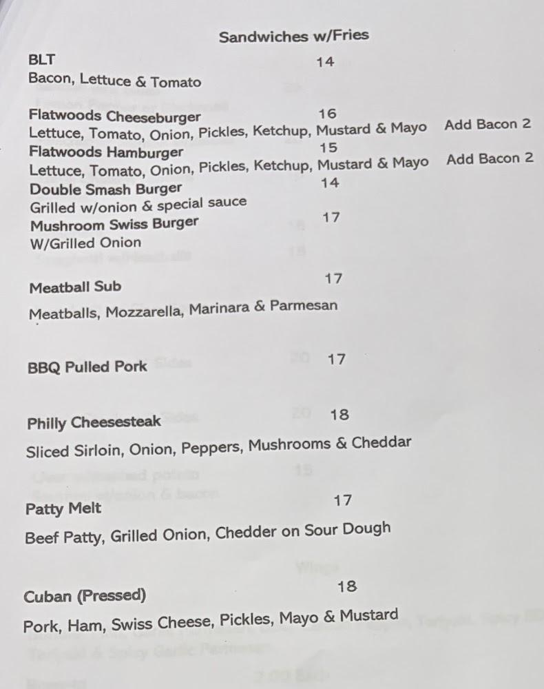 Flatwoods Cafe Menu image 4